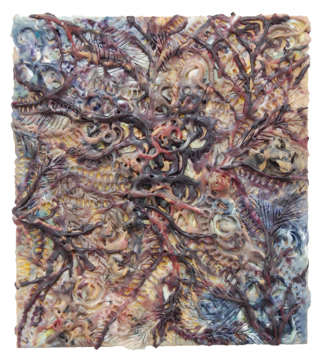 Annelida, 2012, encaustic on panel, 9 x 8 inches
