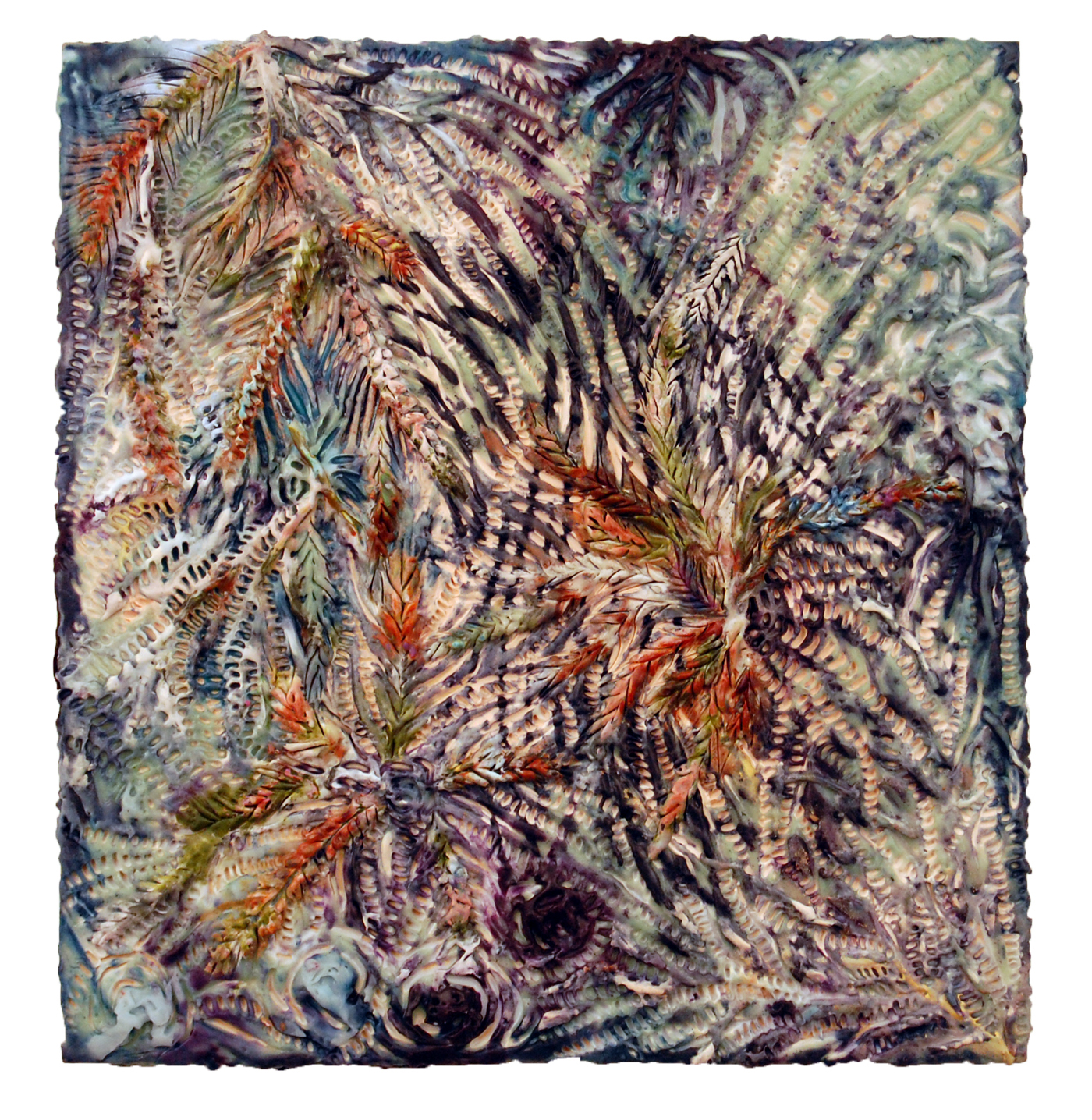 Blast, 2012, encaustic on panel, 16 x 17 inches