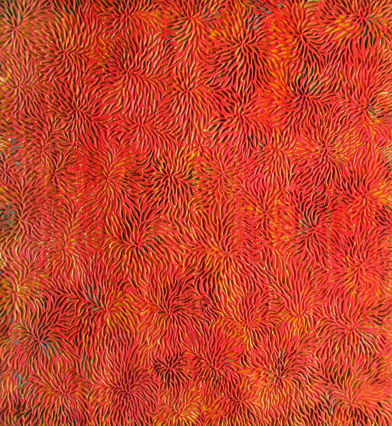 Love and Anger, 2000, encaustic on panel, 66 x 60 inches