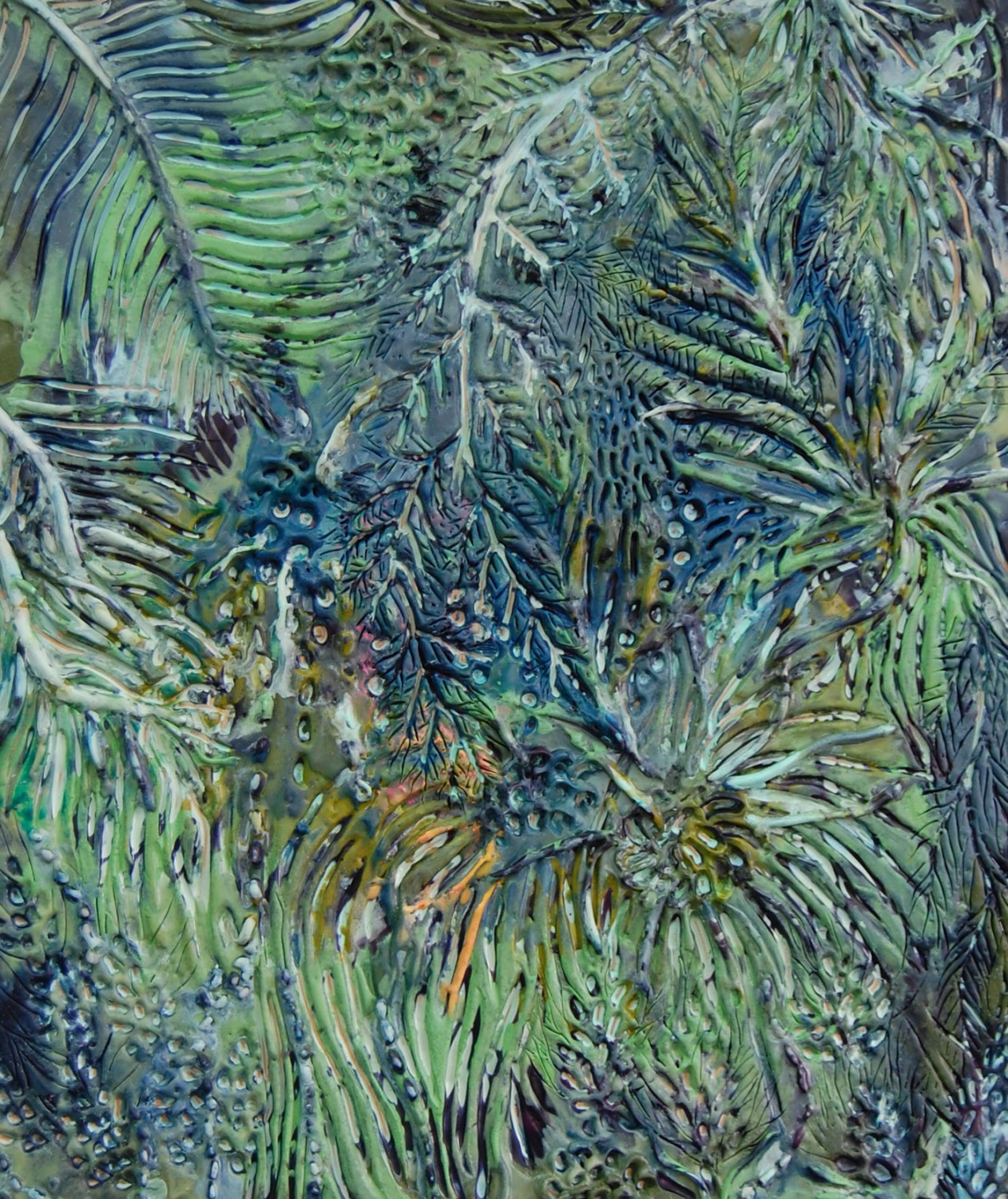 Prehistoric Garden, 2011, encaustic on panel, 20 x 24 inches