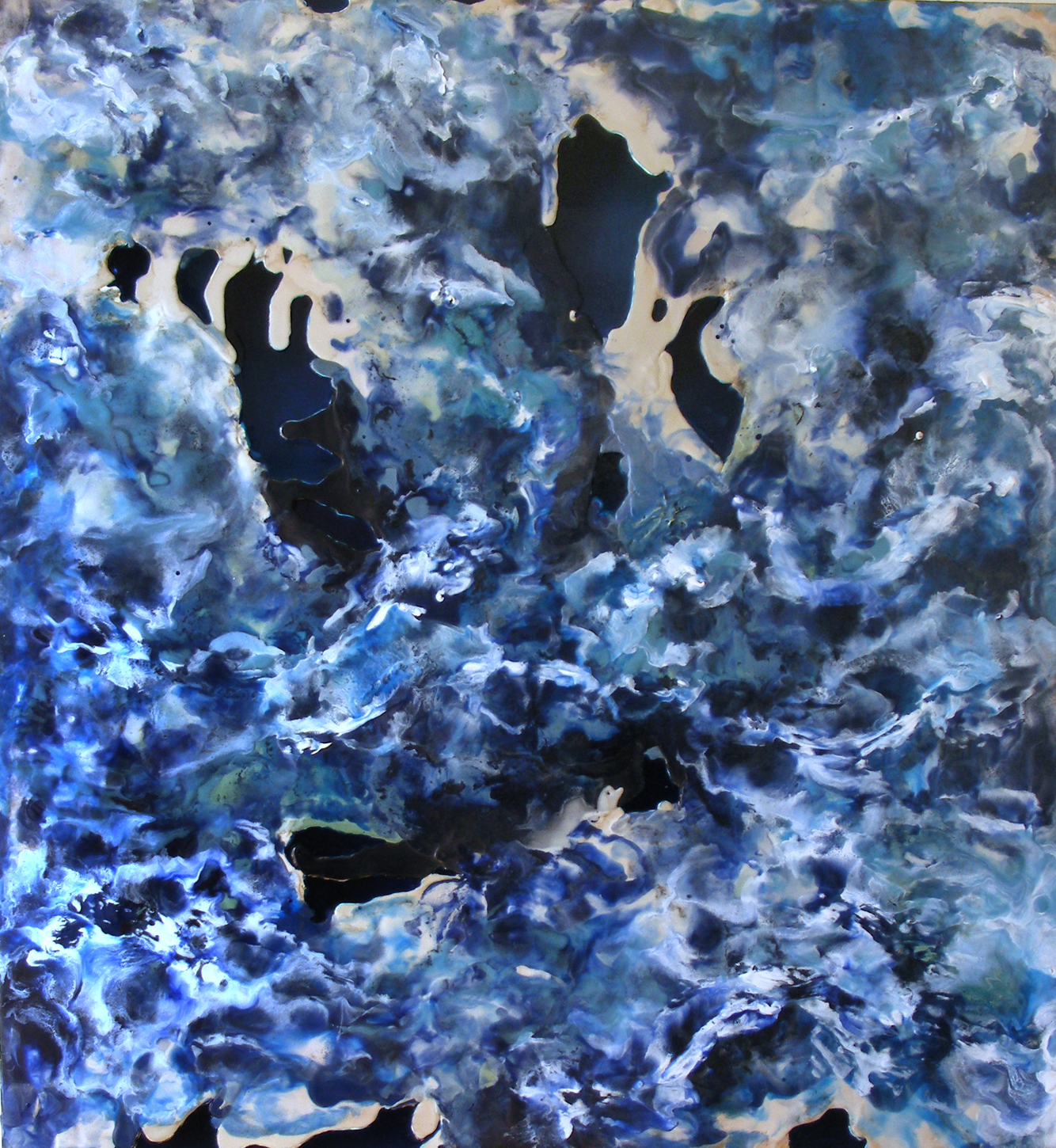 Sea and Sky, 2008, encaustic and urethane on panel, 66 x 60 inches