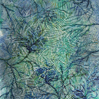 Fern Viscera, 2010, encaustic on panel, 28 x 22 inches